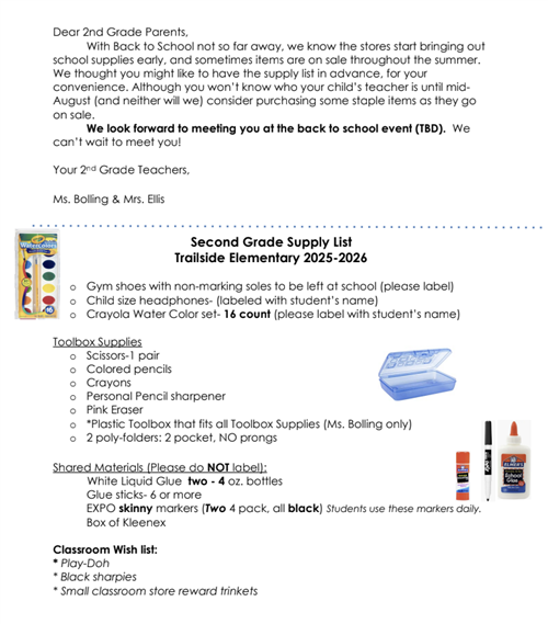 2nd Grade List